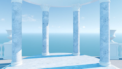 Obraz na płótnie Canvas 3d render from imagine roman dome classic style in pavilion