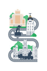 Naklejka premium Madrid city landmarks map
