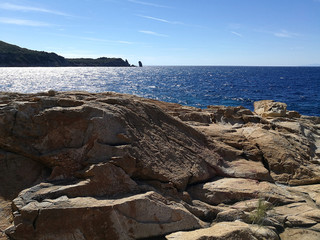 Rocks and sea on the isle
