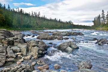 River rapids in the Polar Urals.