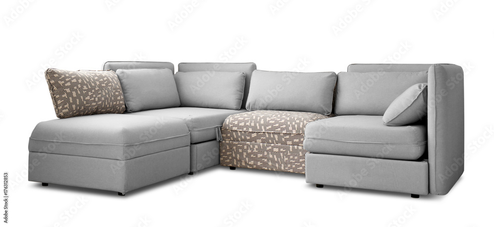 Sticker Comfortable sofa on white background