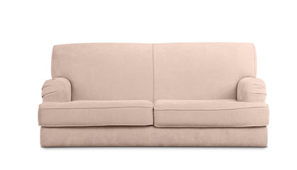 Comfortable sofa on white background