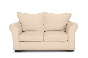 Comfortable sofa on white background