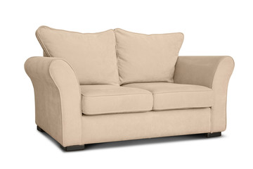 Comfortable sofa on white background