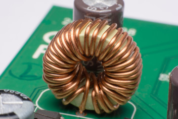 Inductor copper coils on the circuit board