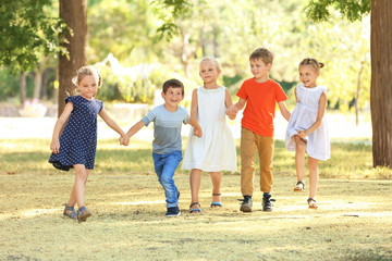 Group of children in park on sunny day
