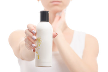 Female hand lotion for body