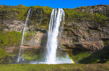 Obraz premium The most famoust Icelandic waterfall - Seljalandsfoss