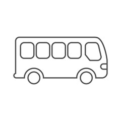 Bus icon outline silhouette on white background. Ground public transport.