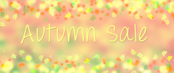 Autumn Sale banner with fallin leaves 