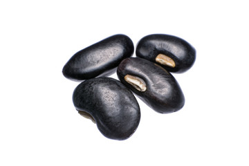 Fototapeta na wymiar Close up black beans isolated on white background