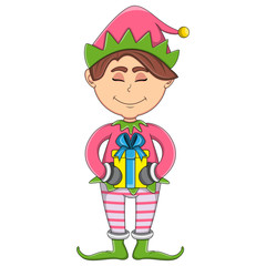 Christmas elf cartoon