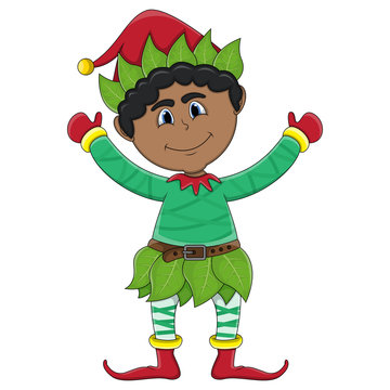 Christmas elf cartoon