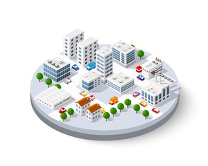 Isometric city with skyscrapers © AlexZel