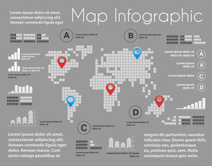 Infographics of map scheme