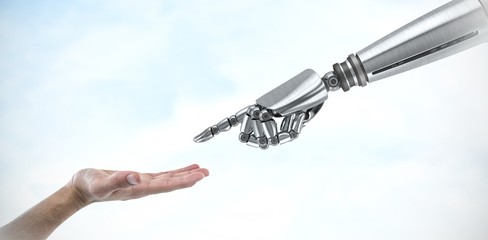 Composite image of hand of man pretending to hold an invisible