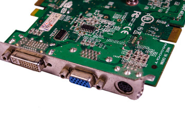 Electronic circuit board isolated on white