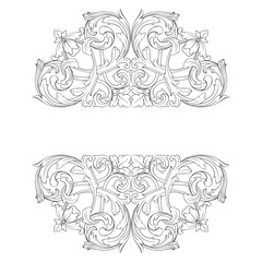 Classical baroque ornament vector 