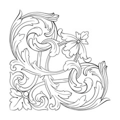 Classical baroque ornament vector 