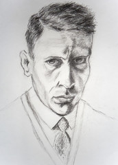 Portrait of an unknown man, drawn in pencil.