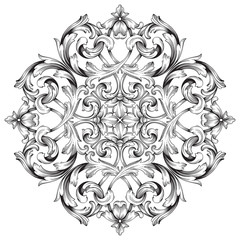 Fototapeta premium Classical baroque ornament vector 