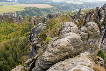 Herbst im Elbsandsteingebirge Region Bad Schandau Schrammsteine