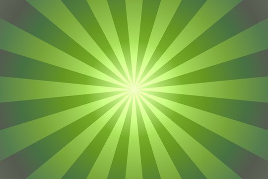 Suburst cartoon background with light green rays