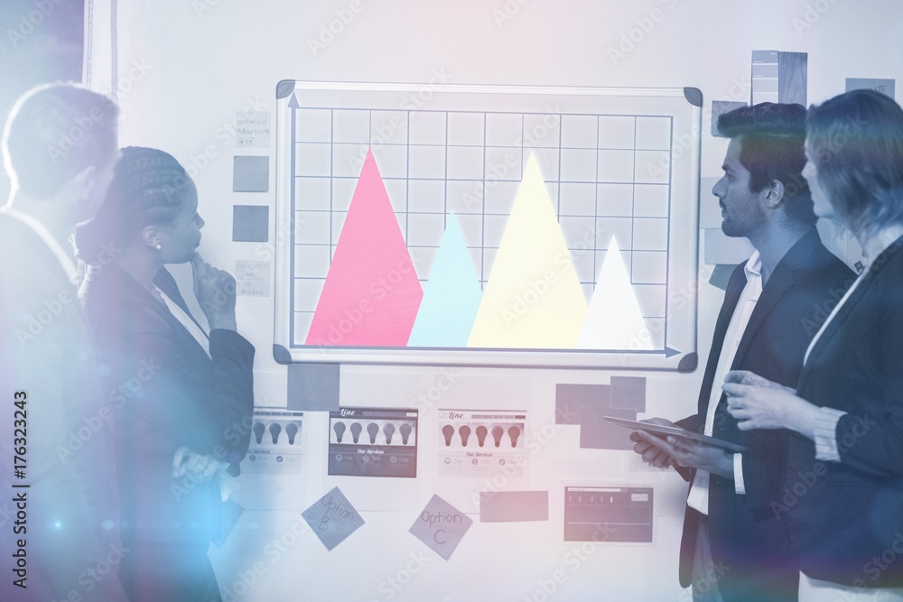 Aufkleber composite image of business team working on graph
