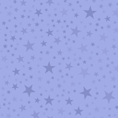 Light stars seamless pattern on purple background. Good-looking endless random scattered light stars festive pattern. Modern creative chaotic decor. Vector abstract illustration.