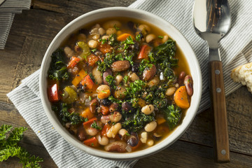 Hot Organic Homemade 10 Bean Soup