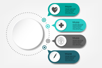 Medical information display Process chart Abstract element of the diagram diagram with step, option, section or process Vector business template for presentation Creative concept for infographic