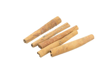 Cinnamon sticks isolated on white background