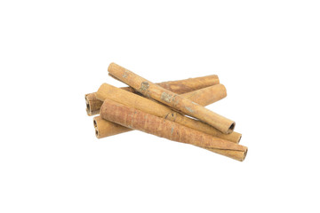 Cinnamon sticks isolated on white background
