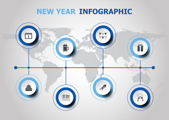 Infographic design with new year icons