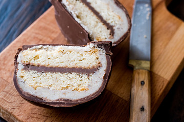 Turkish Dessert Sirozbek, Chocolate Covered Marzipan. (Almond Paste)