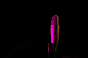 microphone in concert hall.