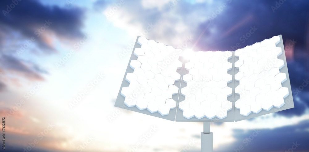Poster composite image of digitally generated image of hexagon shaped