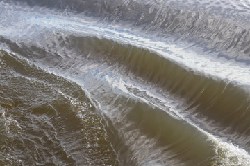 Wave surface is watery.