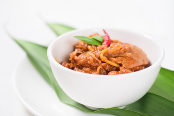 Northern Thai food (Kaeng Hang Le),spicy curry pork mixed with spices in a bowl