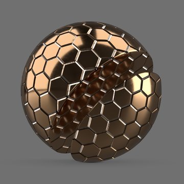 Large bronze hexagon tiles