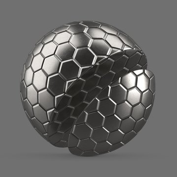 Large silver hexagon tiles
