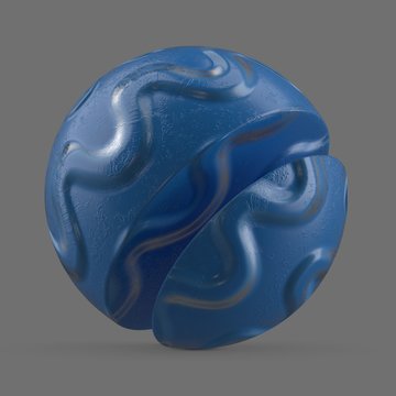 Blue wavy rubber