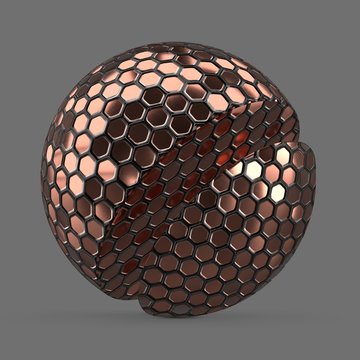 Copper hexagon tiles