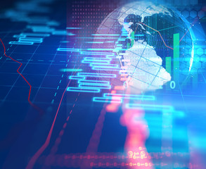 technical financial graph on technology abstract background