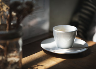 A trendy coffee shop in the city
