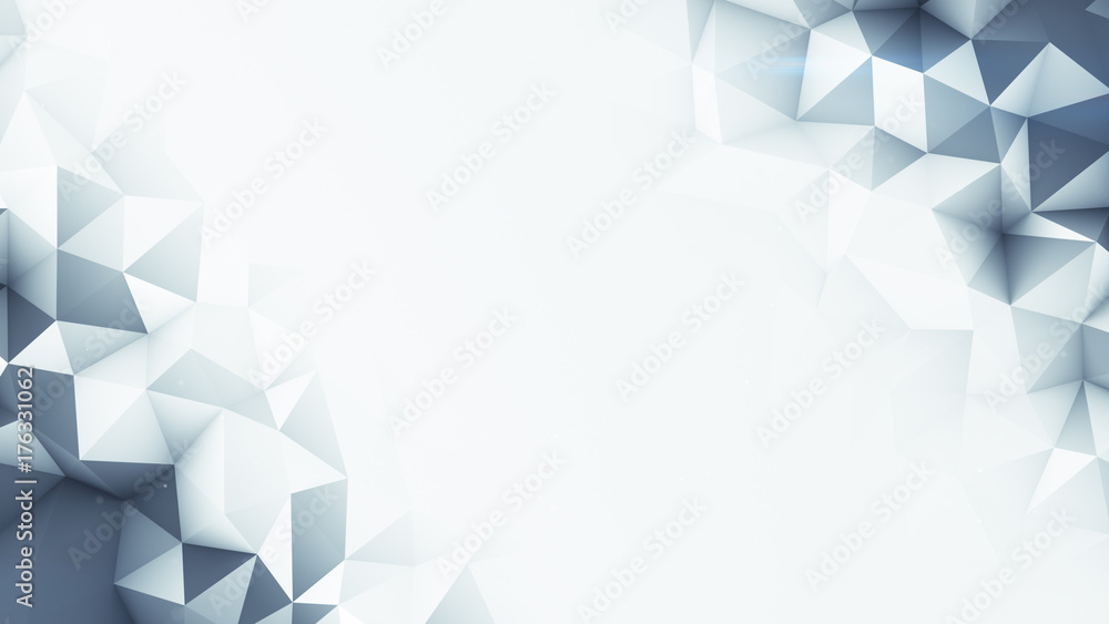 Poster grey polygons and free space abstract 3d render background
