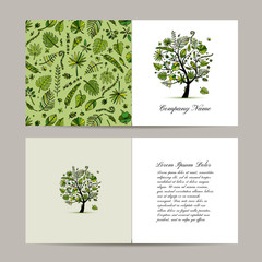 Greeting card with tropical tree design