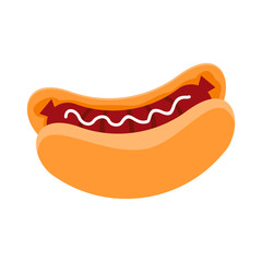 Hot Dog Simple Flat Illustration