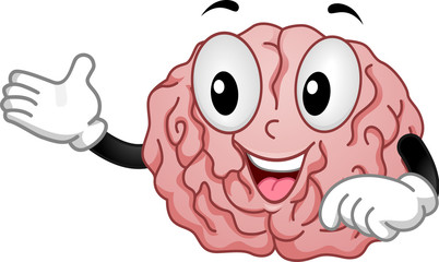 Brain Mascot Teach Illustration
