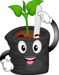 Seedling Plant Mascot Label Marker Illustration